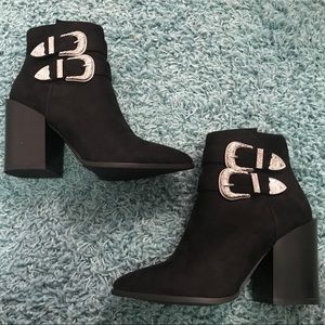 Nasty gal buckle booties size 8